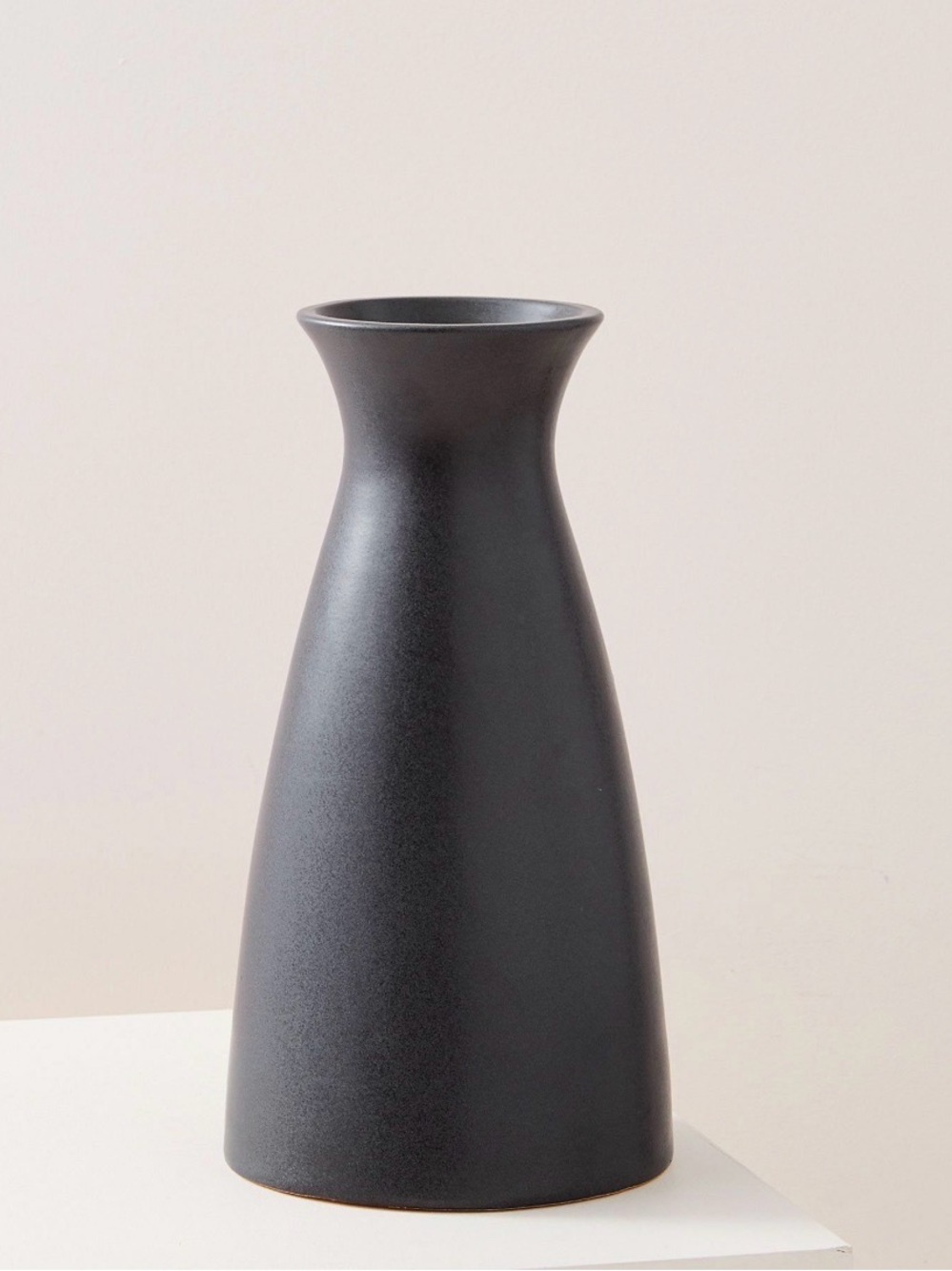 West Elm Matte Black Tapered Ceramic Vase